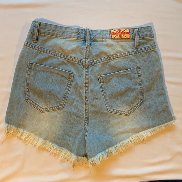 Machine distressed hi-waist denim shorts 30 - Picture 7 of 12
